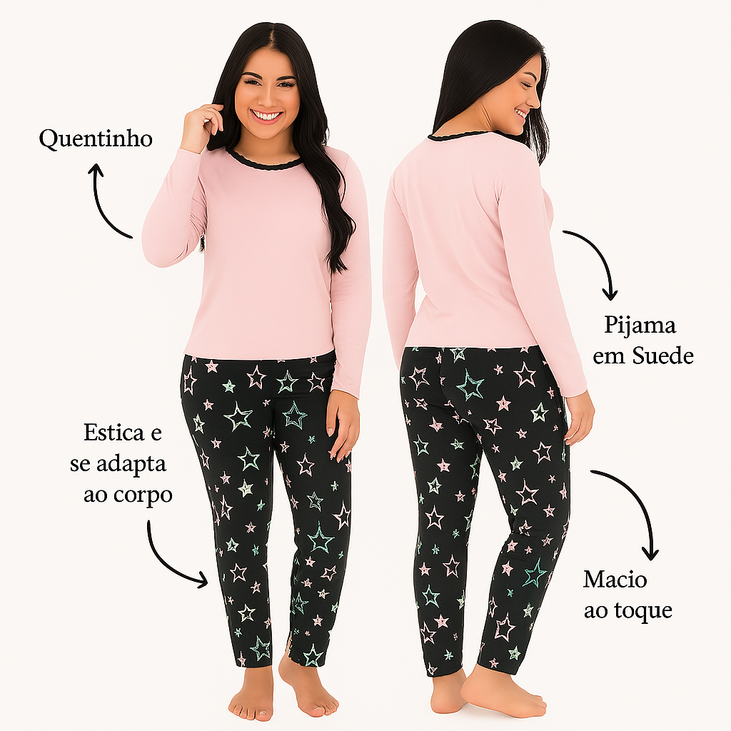Pijama Feminino Suede