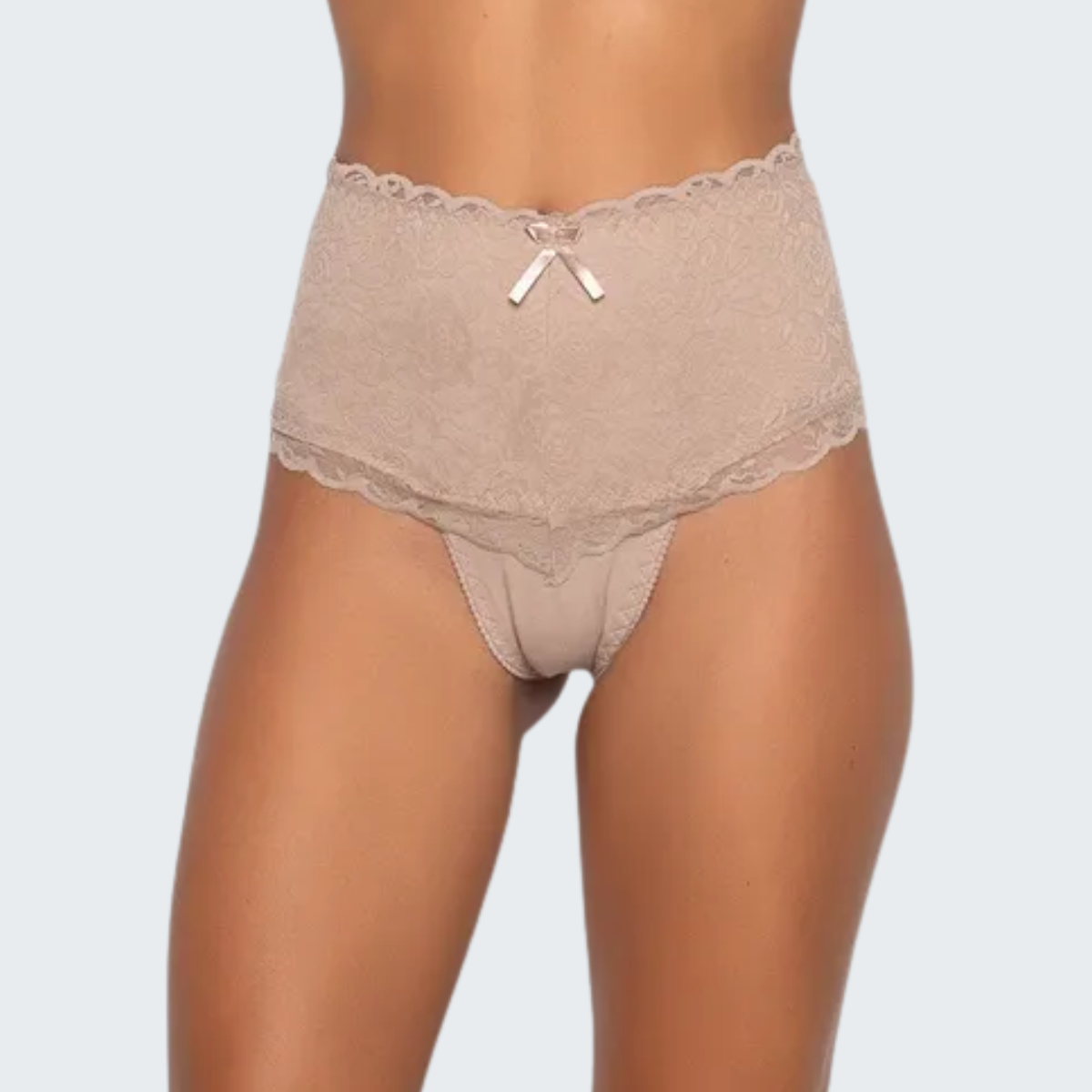 Calcinha Cintura Alta Modeladora Pós Parto em Renda e Cotton