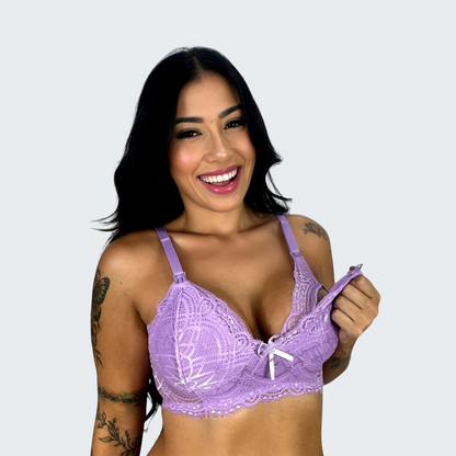 Sutiã de Amamentação de Renda Sem Bojo