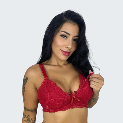 Sutiã de Amamentação de Renda Sem Bojo