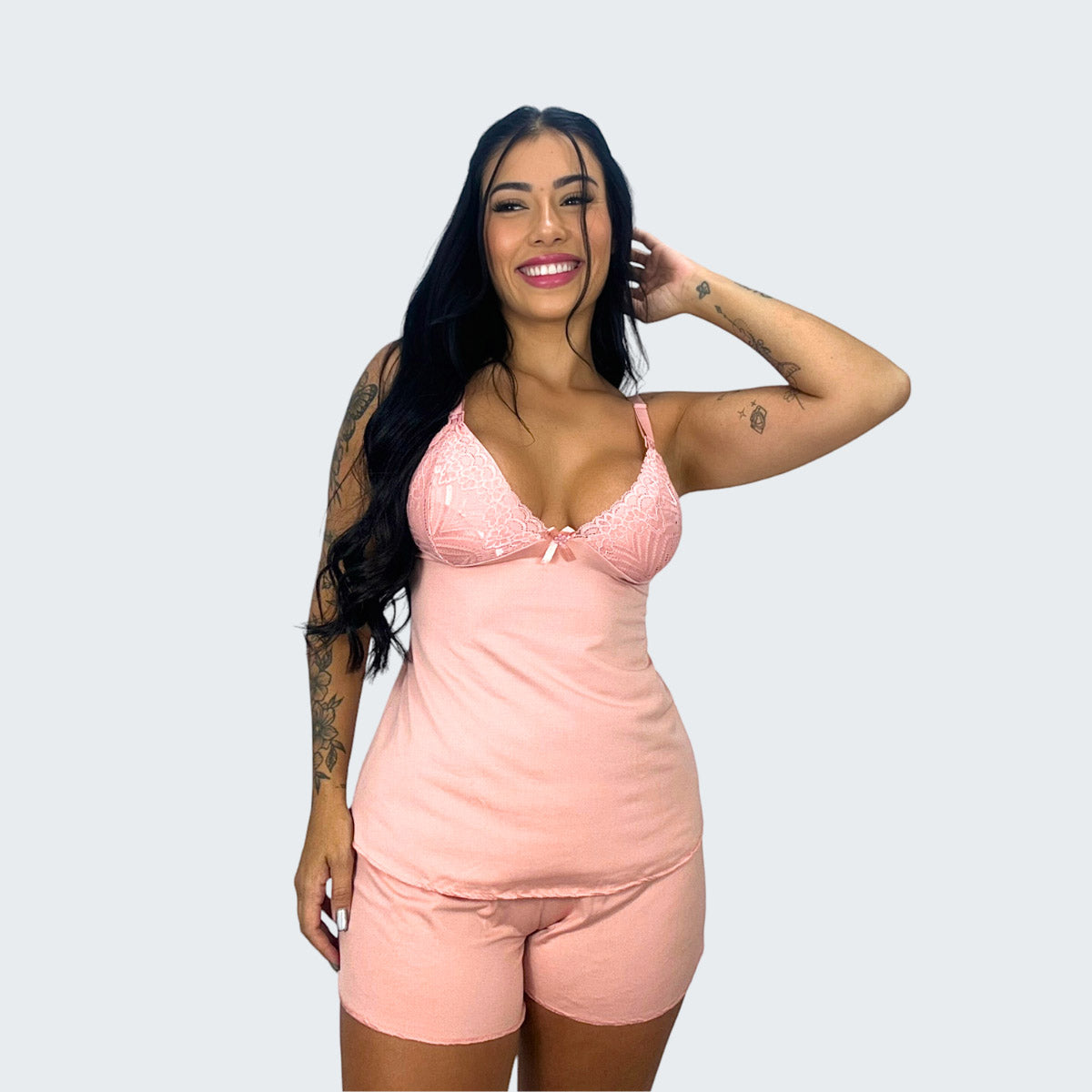 Short Doll Amamentação Detalhe em Renda
