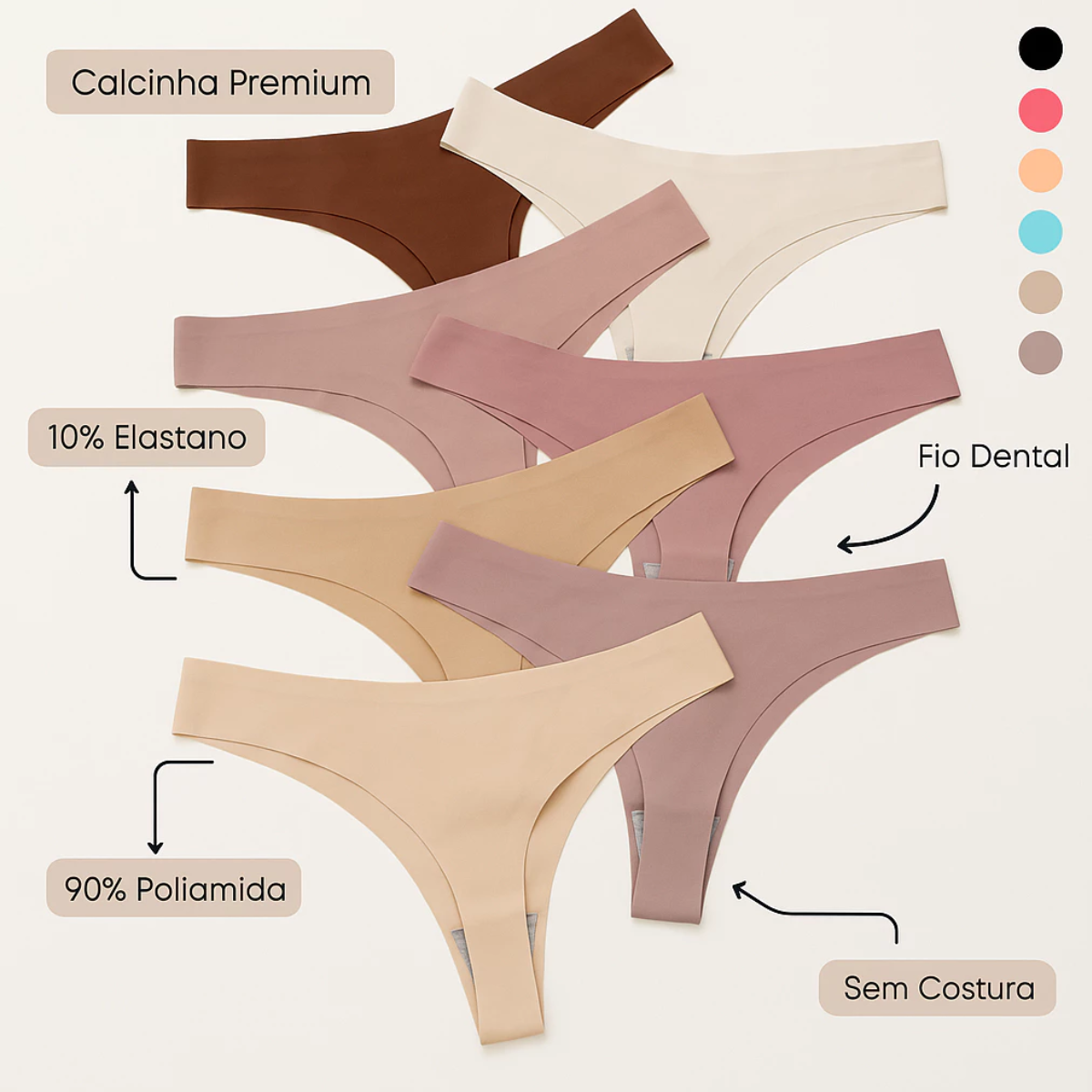 Calcinha Fio Dental Corte a Laser