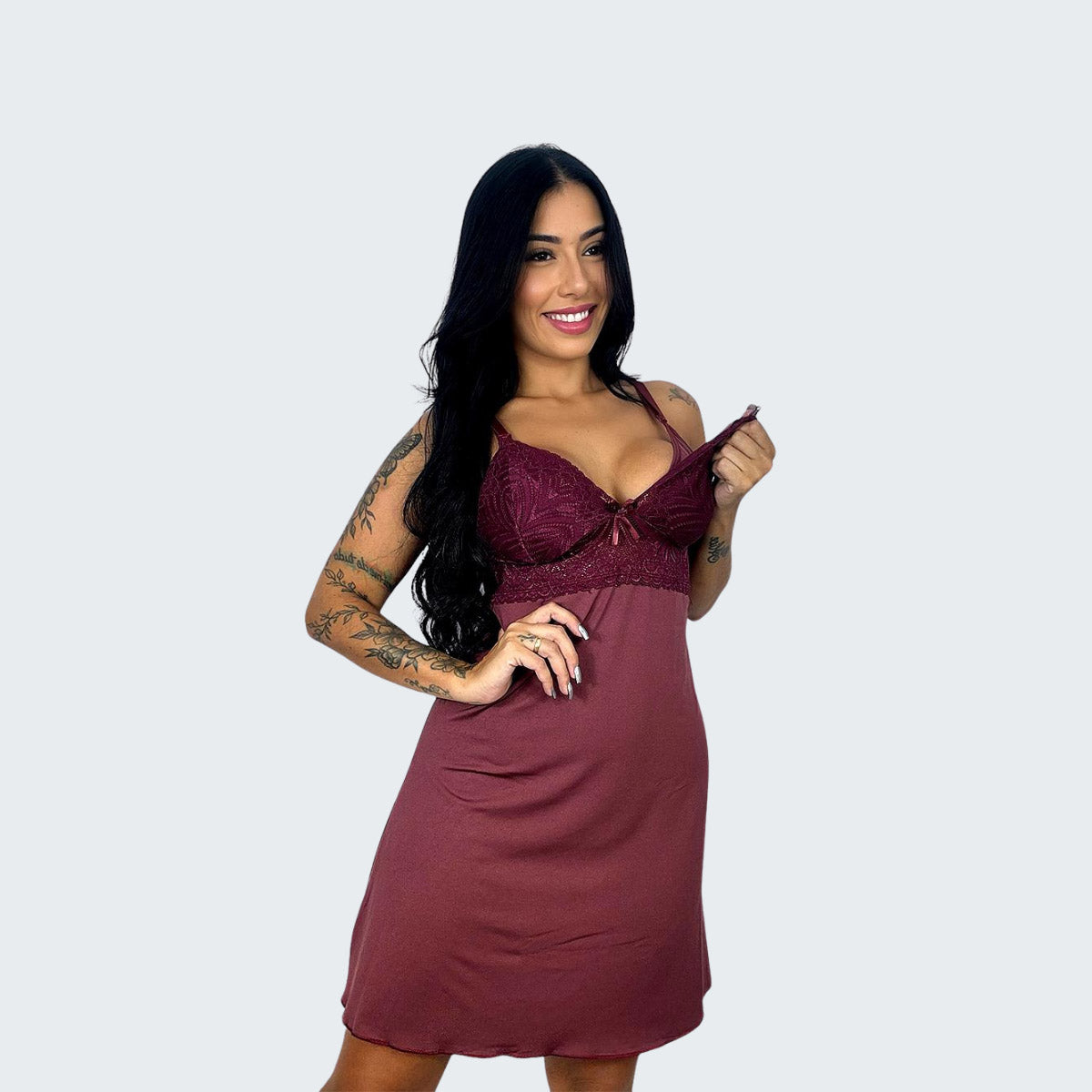 Camisola Amamentação sem Bojo com Renda