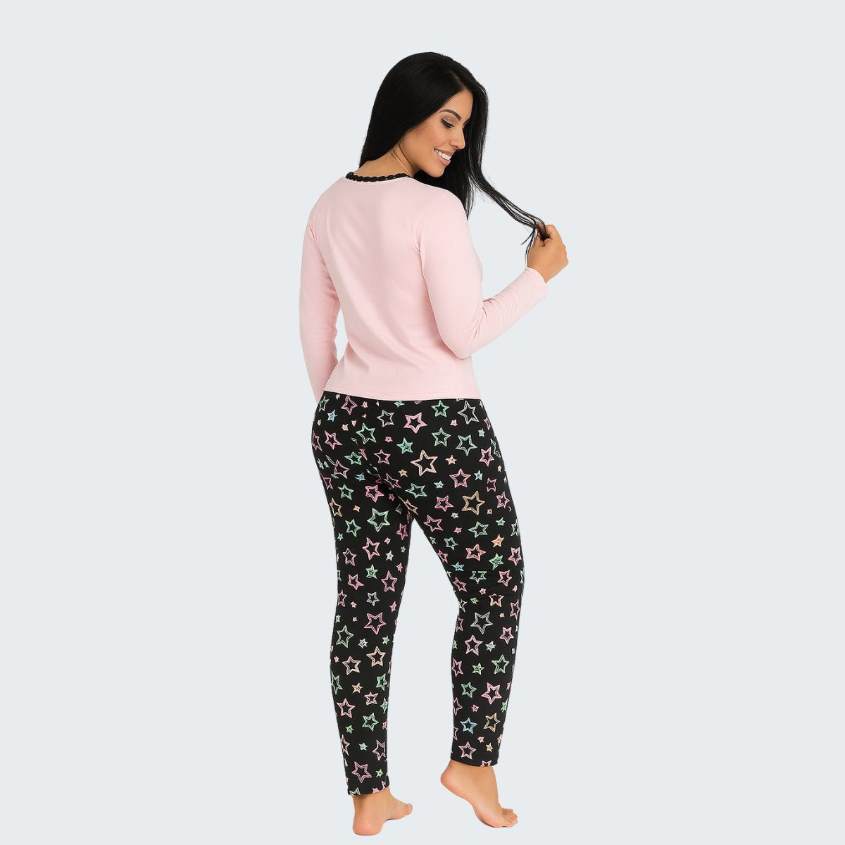 Pijama Feminino Suede Manga 3/4